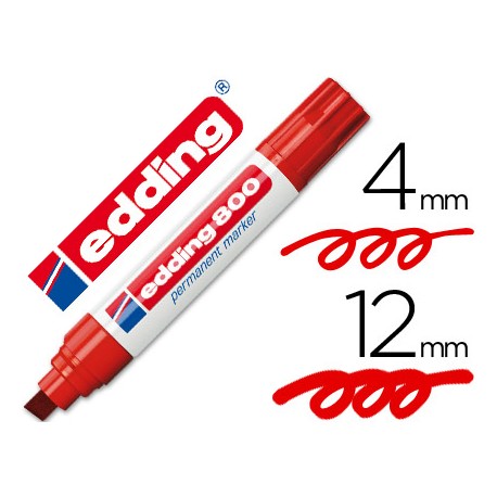 ROTULADOR EDDING MARCADOR PERMANENTE 800 ROJO -PUNTA BISELADA 12 MM
