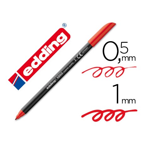 ROTULADOR EDDING PUNTA FIBRA 1200 ROJO N.2 -PUNTA REDONDA 0.5 MM