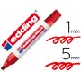 ROTULADOR EDDING MARCADOR PERMANENTE 1 ROJO -PUNTA BISELADA 5 MM