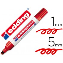 ROTULADOR EDDING MARCADOR PERMANENTE 1 ROJO -PUNTA BISELADA 5 MM