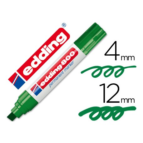 ROTULADOR EDDING MARCADOR PERMANENTE 800 VERDE -PUNTA BISELADA 12 MM
