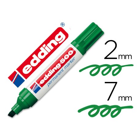 ROTULADOR EDDING MARCADOR PERMANENTE 500 VERDE -PUNTA BISELADA 7 MM