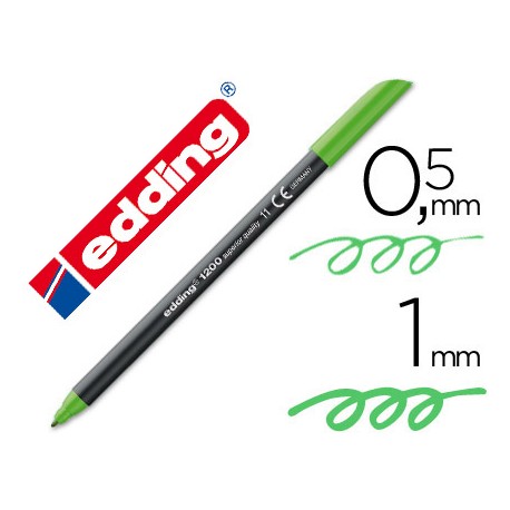 ROTULADOR EDDING PUNTA FIBRA 1200 VERDE CLARO N.11 -PUNTA REDONDA 0.5 MM