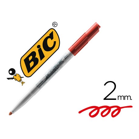 ROTULADOR BIC VELLEDA PARA PIZARRA ROJO -PUNTA REDONDA 2 MM