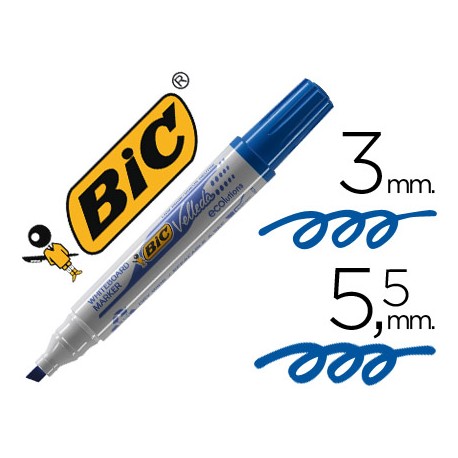 ROTULADOR BIC VELLEDA PARA PIZARRA AZUL -PUNTA BISELADA 5.9 MM