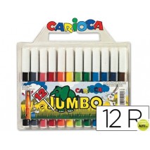 ROTULADOR CARIOCA JUMBO C/12 COLORES -PUNTA GRUESA