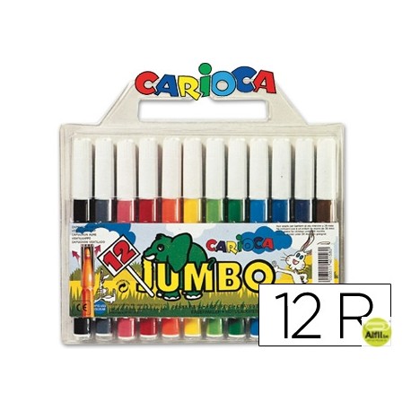 ROTULADOR CARIOCA JUMBO C/12 COLORES -PUNTA GRUESA
