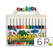 ROTULADOR CARIOCA JUMBO C/6 COLORES -PUNTA GRUESA