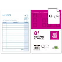 TALONARIO LIDERPAPEL CAMARERO OCTAVO -SIN IVA- 102
