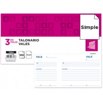TALONARIO LIDERPAPEL VALES TRES EN FOLIO 104