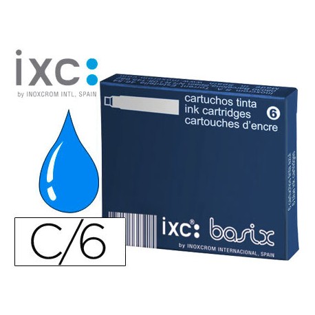 TINTA ESTILOGRAFICA INOXCROM AZUL -CAJA DE 6 CARTUCHOS