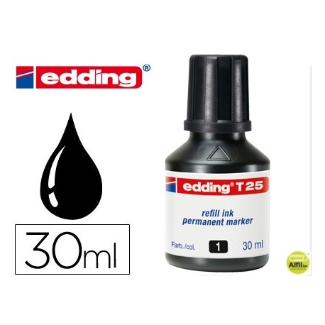 TINTA ROTULADOR EDDING T-25 NEGRO -FRASCO DE 30 ML