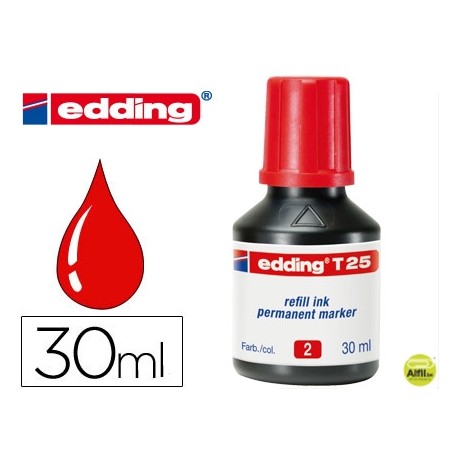 TINTA ROTULADOR EDDING T-25 ROJO -FRASCO DE 30 ML