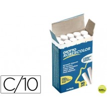 TIZA BLANCA ANTIPOLVO ROBERCOLOR -CAJA DE 10 UNIDADES