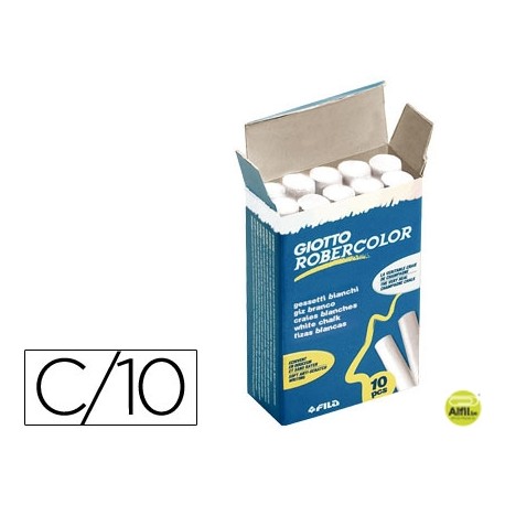 TIZA BLANCA ANTIPOLVO ROBERCOLOR -CAJA DE 10 UNIDADES