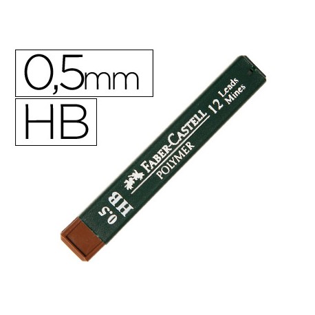 MINAS FABER GRAFITO POLYMER HB0,5 MM -ESTUCHE DE 12 MINAS