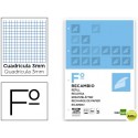 RECAMBIO LIDERPAPEL FOLIO 100 H 4TF-06 CUADRO 3 MM 4 TALADROS CON MARGEN