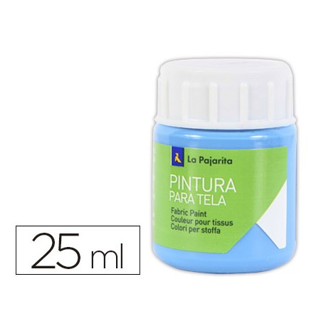 PINTURA PARA TELA LA PAJARITA AZUL CYAN 25 ML