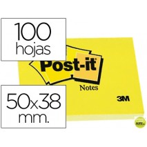 BLOC DE NOTAS ADHESIVAS QUITA Y PON POST-IT 50X38 MM CON 100HOJAS 653E