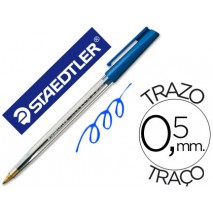 BOLIGRAFO STAEDTLER STICK AZUL CON CAPUCHON