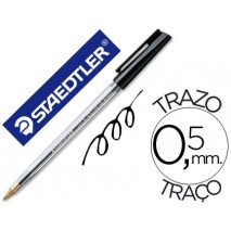 BOLIGRAFO STAEDTLER STICK NEGRO CON CAPUCHON