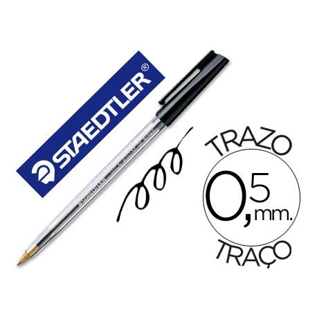 BOLIGRAFO STAEDTLER STICK NEGRO CON CAPUCHON