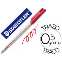 BOLIGRAFO STAEDTLER STICK ROJO CON CAPUCHON