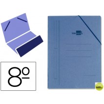 CARPETA GOMAS LIDERPAPEL OCTAVO BOLSA CARTON COMPACTO AZUL