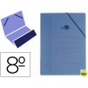 CARPETA GOMAS LIDERPAPEL OCTAVO BOLSA CARTON COMPACTO AZUL