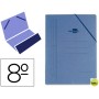 CARPETA GOMAS LIDERPAPEL OCTAVO BOLSA CARTON COMPACTO AZUL