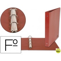 CARPETA DE 4 ANILLAS 40MM REDONDAS LIDERPAPEL FOLIO CARTON CUERO