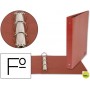 CARPETA DE 4 ANILLAS 40MM REDONDAS LIDERPAPEL FOLIO CARTON CUERO