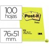 BLOC DE NOTAS ADHESIVAS QUITA Y PON POST-IT 76X51 MM CON 100 HOJAS 656