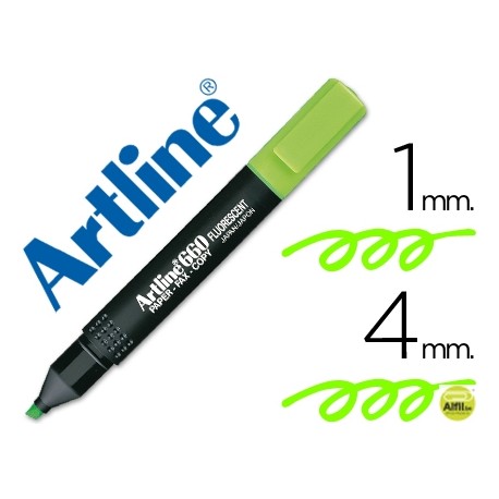 ROTULADOR ARTLINE FLUORESCENTEEK-660 VERDE -PUNTA BISELADA