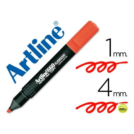 ROTULADOR ARTLINE FLUORESCENTEEK-660 ROJO -PUNTA BISELADA