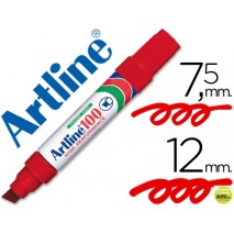 ROTULADOR ARTLINE MARCADOR PERMANENTE 100 ROJO -PUNTA BISELADA