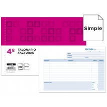 TALONARIO LIDERPAPEL FACTURAS CUARTO ORIGINAL T118 APAISADO CON I.V.A.