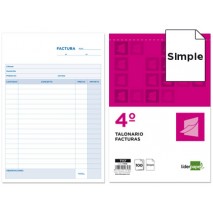 TALONARIO LIDERPAPEL FACTURAS CUARTO ORIGINAL T117 SIN I.V.A
