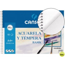 BLOC DIBUJO ACUARELA DIN A3 ESPIRAL 32.5X46 CM 10 HOJAS DE 370 GRAMOS