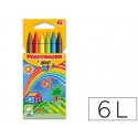 LAPICES CERA PLASTIDECOR CAJA DE 6 COLORES