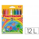 LAPICES CERA PLASTIDECOR CAJA DE 12 COLORES