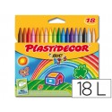 LAPICES CERA PLASTIDECOR CAJA DE 18 COLORES