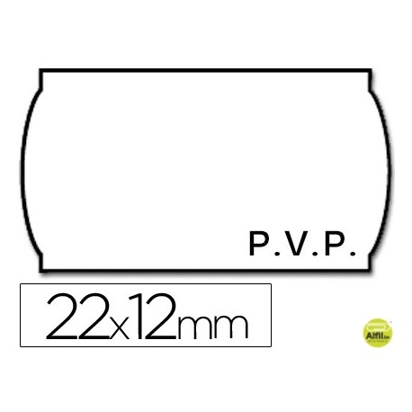 ETIQUETAS METO ONDULADAS 22 X 12 MM PVP BL. ADH 2 -ROLLO 1500 ETIQUETAS