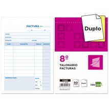 TALONARIO LIDERPAPEL FACTURAS 8Ì ORIGINAL Y COPIA T200 CON I.V.A