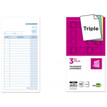 TALONARIO LIDERPAPEL CAMARERO 3/FÌ ORIGINAL Y 2 COPIAS T314