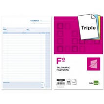 TALONARIO LIDERPAPEL FACTURAS FOLIO ORIGINAL Y 2 COPIAS T323 CON I.V.A.