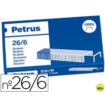 GRAPAS PETRUS NÌ 26/6 -GALVANIZADA -CAJA DE 1000