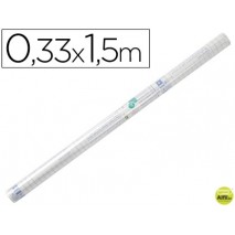 ROLLO PLASTICO ADHESIVO LIDERPAPEL 0.33X1.50 50 MC -FORRALIBROS REMOVIBLE