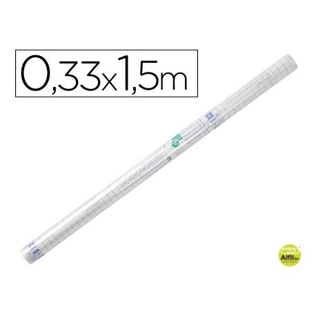 ROLLO PLASTICO ADHESIVO LIDERPAPEL 0.33X1.50 50 MC -FORRALIBROS REMOVIBLE