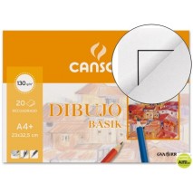 BLOC DIBUJO BASIK DIN A4 ENCOLADO CON RECUADRO 23 X 32.5 CM